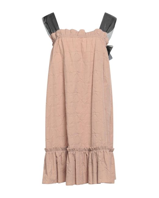 Rochas Pink Blush Mini Dress Cotton, Polyamide, Silk