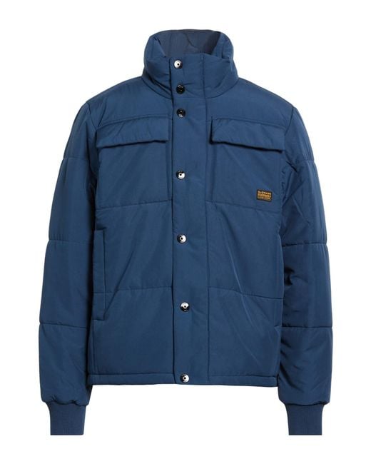 G-Star Blue Deep Puffer Recycled Polyester, Cotton, Polyester, Elastane for men