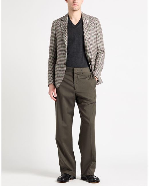 Fendi Gray Dark Pants Virgin Wool for men