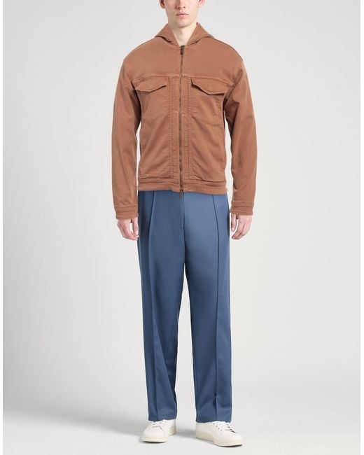 John Varvatos Brown Hooded Denim Jacket for men
