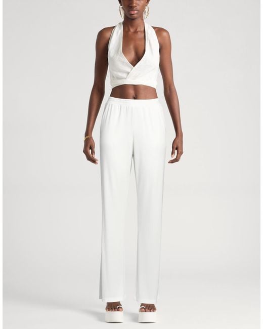 SEVENTY VENEZIA White Pants Polyester, Elastane