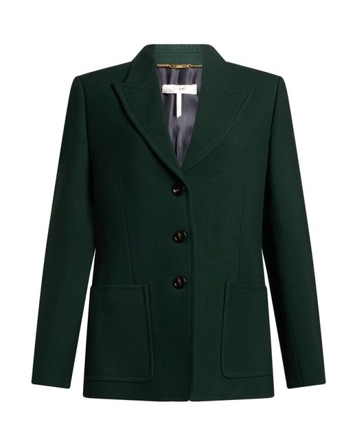 Chloé Green Blazer Virgin Wool, Silk