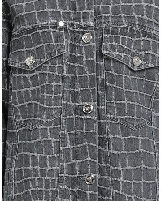 Versace Gray Denim Outerwear