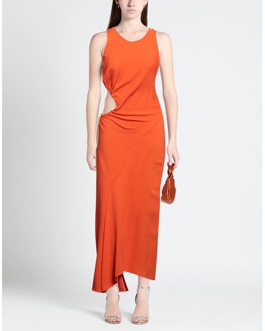 Mugler Orange Maxi Dress