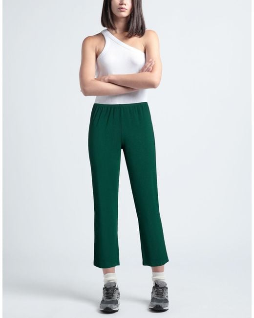 DONNI. Green Pants Cotton, Modal, Elastane