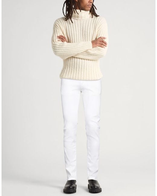 PT Torino White Ivory Pants Cotton, Elastane for men