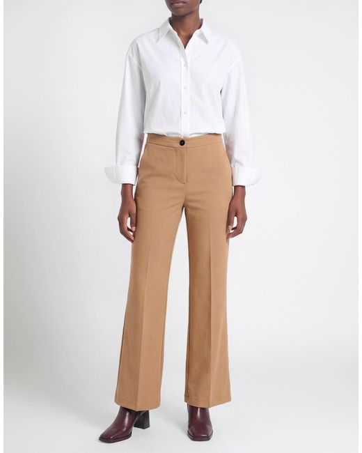 ViCOLO Natural Camel Pants Polyester, Viscose, Elastane