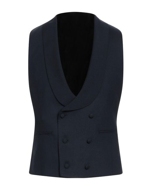 Lardini Blue Midnight Tailored Vest Wool, Elastane, Mohair Wool for men