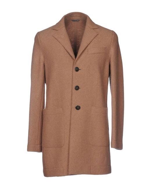 Manuel Ritz Brown Coat Virgin Wool for men
