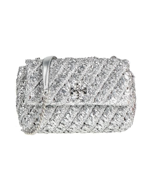 Tory Burch Gray Cross-Body Bag Textile Fibers