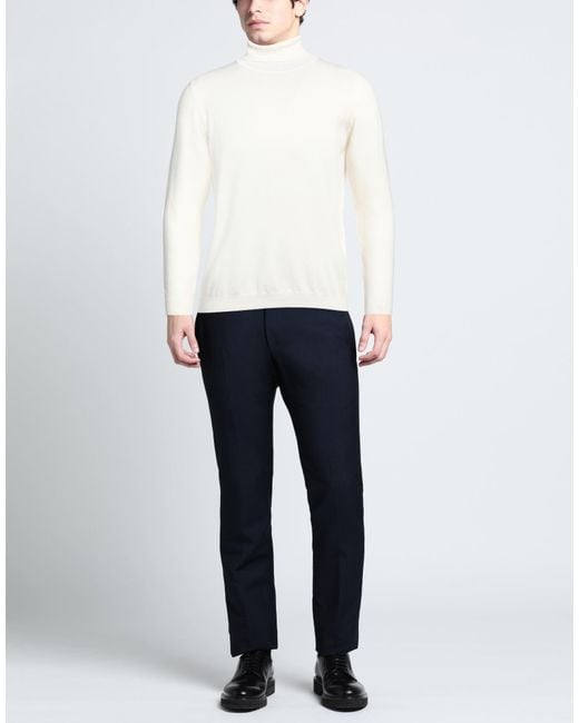Fred Mello White Viscose-Blend Logo Turtleneck Sweater for men