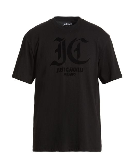 Just Cavalli Black T-Shirt Cotton for men