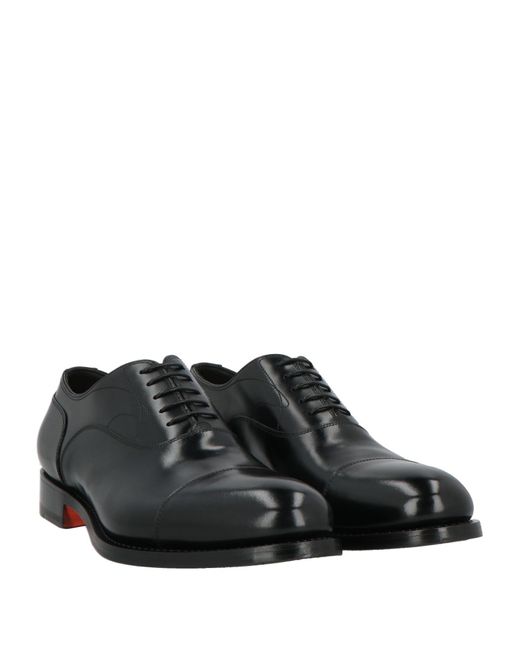 Santoni Black Lace-Up Shoes for men