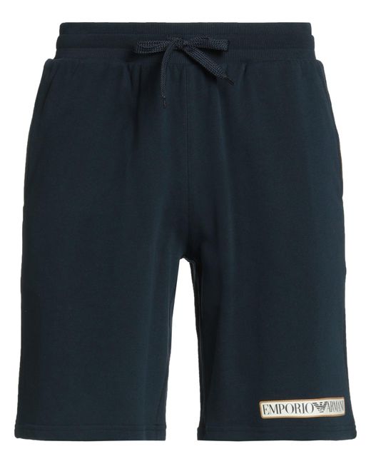Emporio Armani Blue Underwear Shorts & Bermuda Shorts Cotton, Elastane for men
