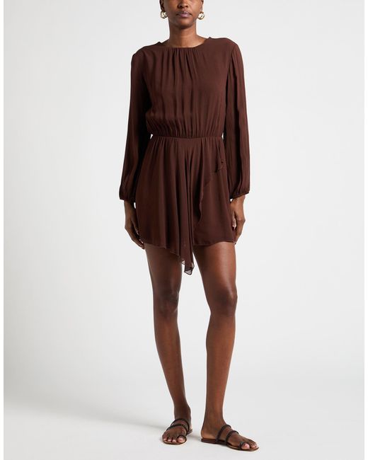 Manila Grace Brown Mini Dress Viscose