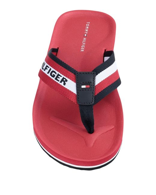 Sandalias de dedo Tommy Hilfiger de hombre de color Rojo - Lyst