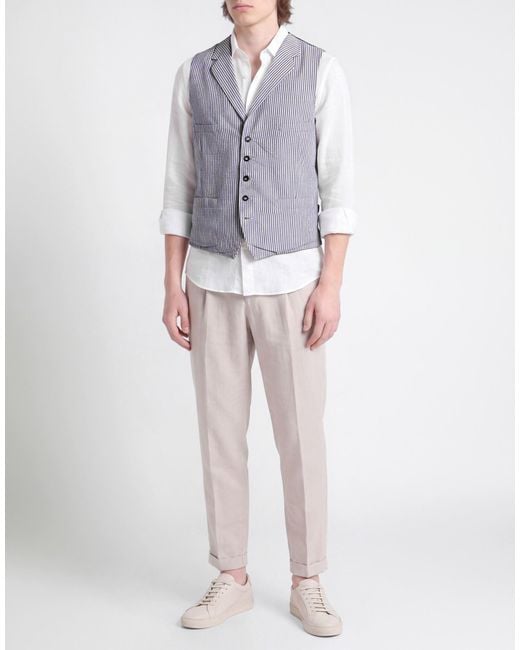 Montedoro Blue Tailored Vest Cotton, Linen for men