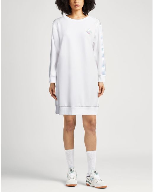 ARMANI EXCHANGE White Mini Dress Polyester, Modal, Elastane, Cotton