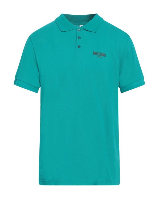 Moschino Blue Polo Shirt Cotton for men