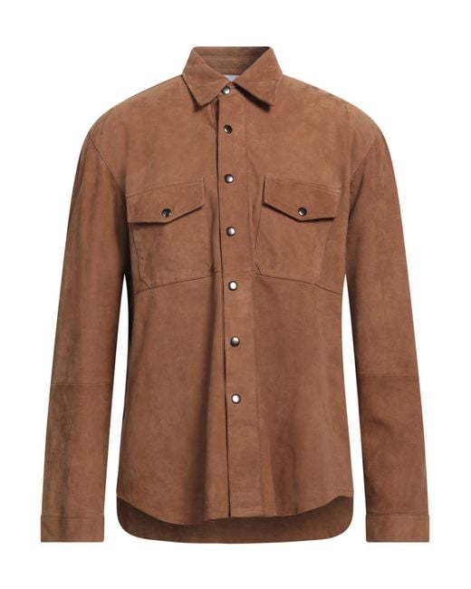 SWD by S.w.o.r.d. Brown Camel Shirt Leather for men
