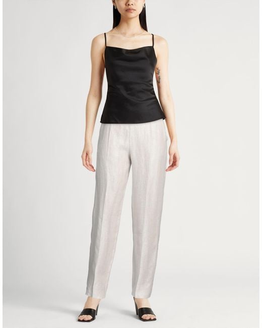 Agnona White Light Pants Linen