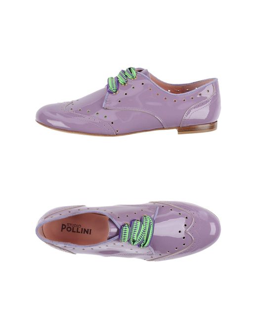 Studio Pollini Purple Lace-up Shoes