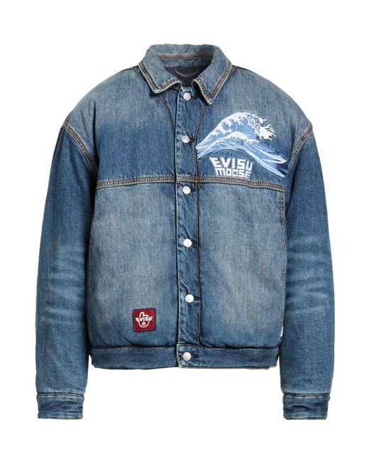Evisu Blue Denim Outerwear for men