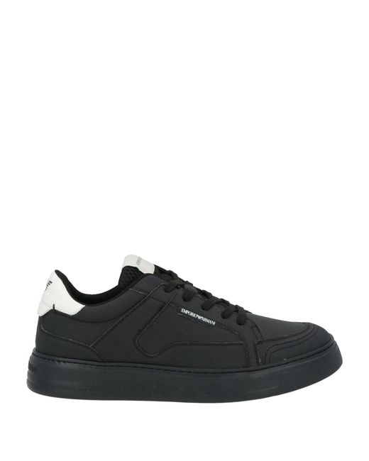 Emporio Armani Black Sneakers Soft Leather for men