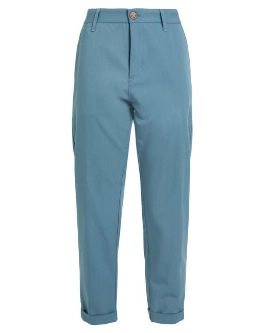 Imperial Blue Slate Pants Polyester, Viscose, Elastane