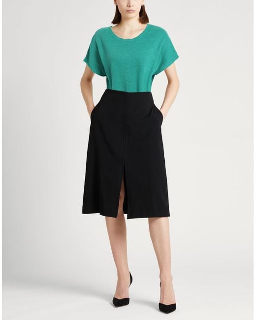 Majestic Filatures Green T-Shirt Linen, Elastane
