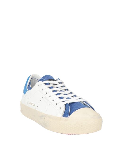 HIDNANDER Blue Sneakers Leather, Textile Fibers for men