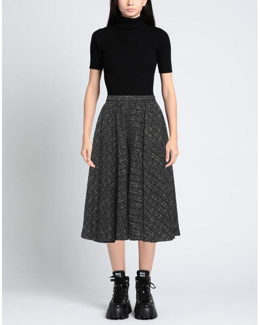 Rochas Gray Midi Skirt Polyester, Acrylic, Cotton, Metal