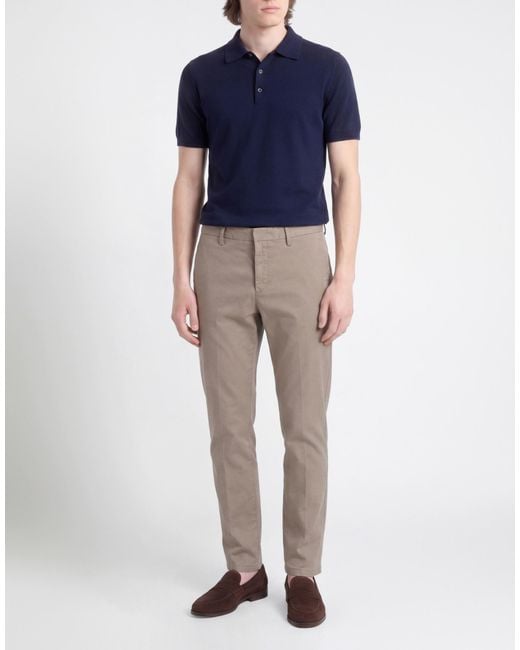 Dondup Gray Taupe Pants Cotton, Elastane for men