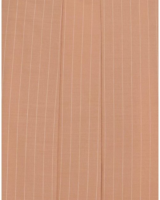 Semicouture Brown Midi Skirt Polyester, Virgin Wool, Elastane