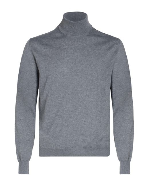 Canali Gray Turtleneck Merino Wool for men