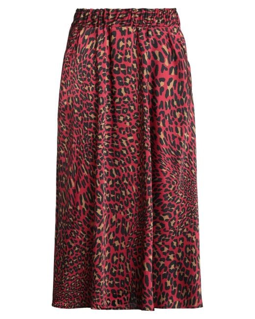 Shirtaporter Red Midi Skirt Polyester