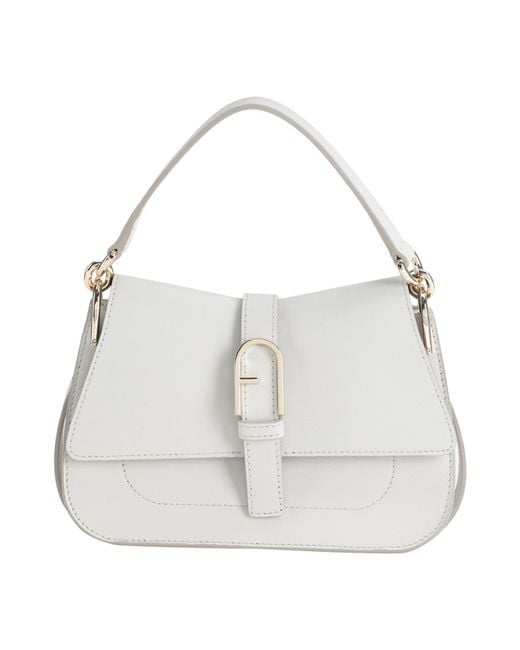 Furla White Flow M Top Handle -- Off Handbag Calfskin