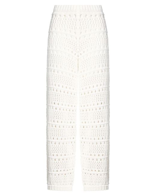Peserico White Easy Pants Cotton