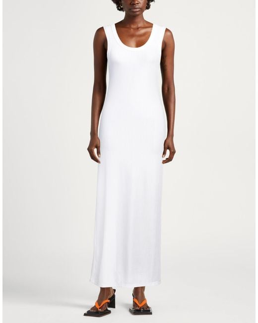 Barena White Maxi Dress Polyamide, Elastane
