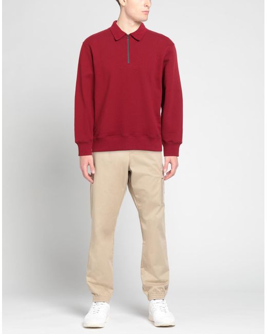 THEORY PROJECT Red Burgundy Sweatshirt Cotton for men