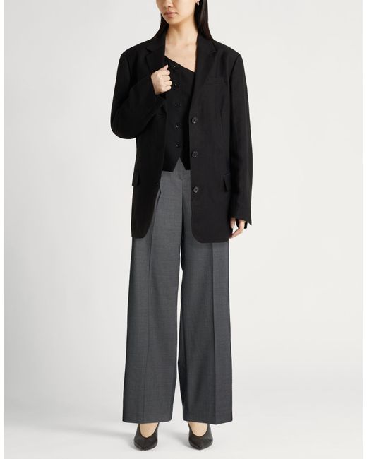 Aspesi Gray Charcoal Pants Virgin Wool, Elastane