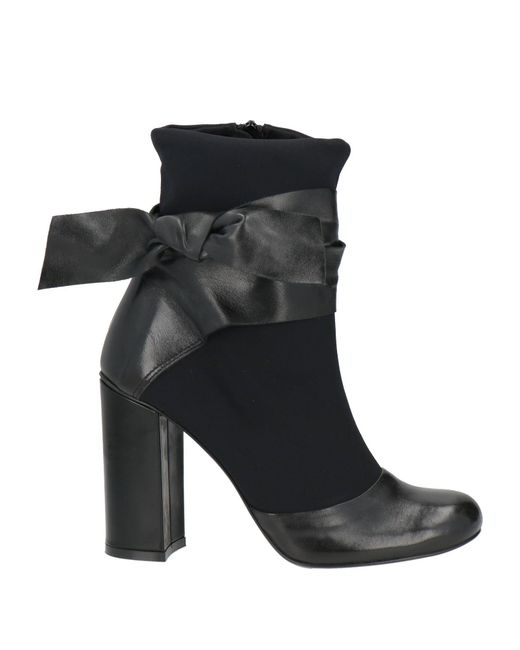 Chiarini Bologna Black Ankle Boots Leather, Textile Fibers