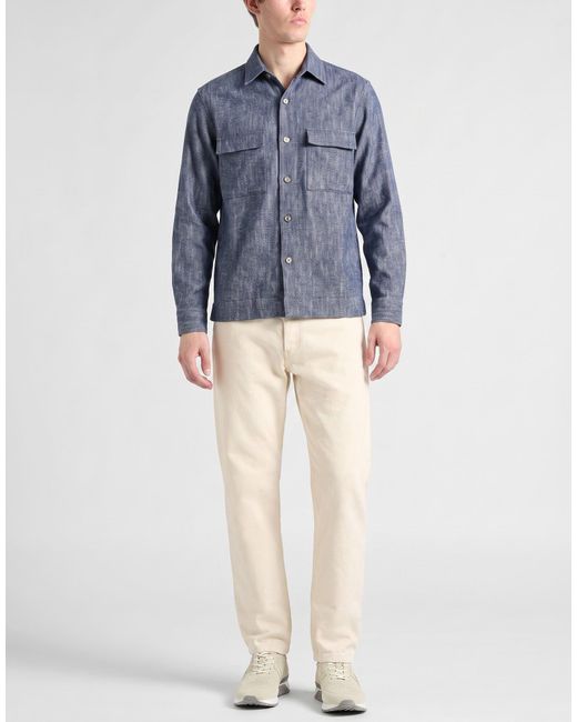 Xacus Blue Shirt Cotton, Wool, Polyester, Polyamide for men