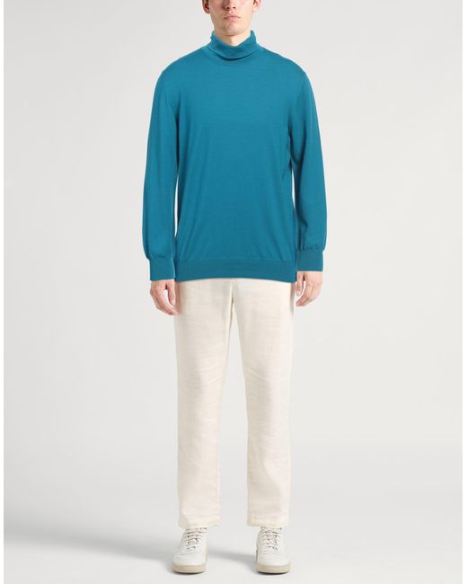Lardini Blue Turtleneck Wool for men
