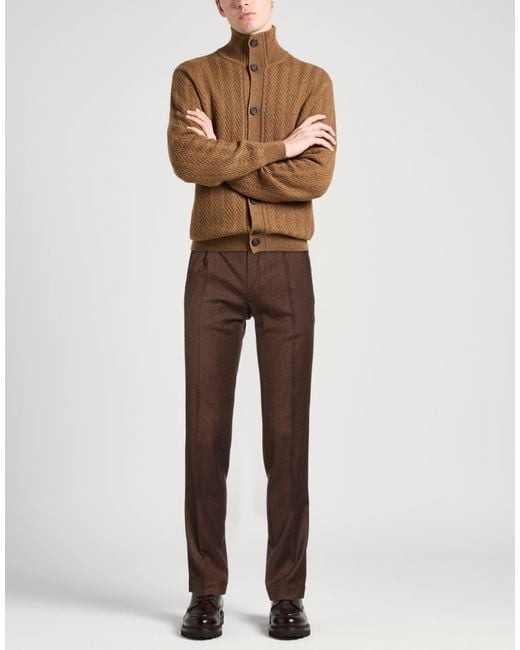 Incotex Brown Verve Pants Virgin Wool for men
