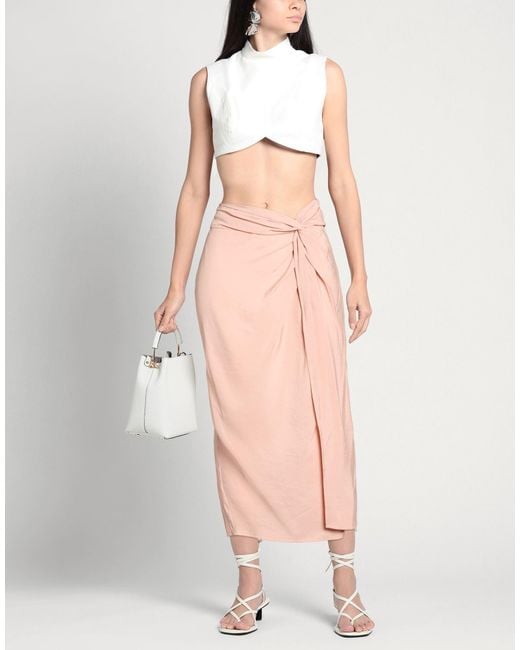 Compagnia Italiana Pink Midi Skirt Viscose, Polyester