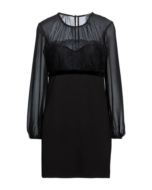 RUE DU BAC Black Mini Dress Polyester, Elastane