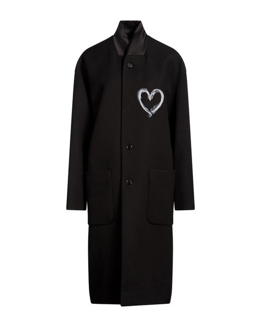 Moschino Black Coat Virgin Wool, Polyester, Polyamide