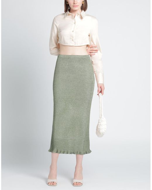 Majestic Filatures Green Midi Skirt