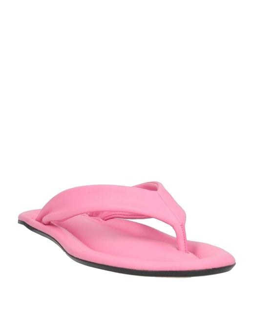 By Far Pink Thong Sandal Leather